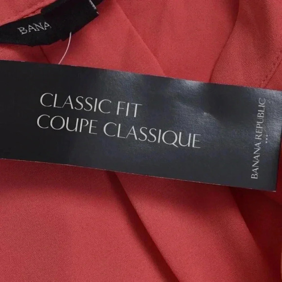 Banana Republic Factory  Ruffle Sleeve Blouse Shirt Gold Buttons Small Petite - Picture 8 of 11